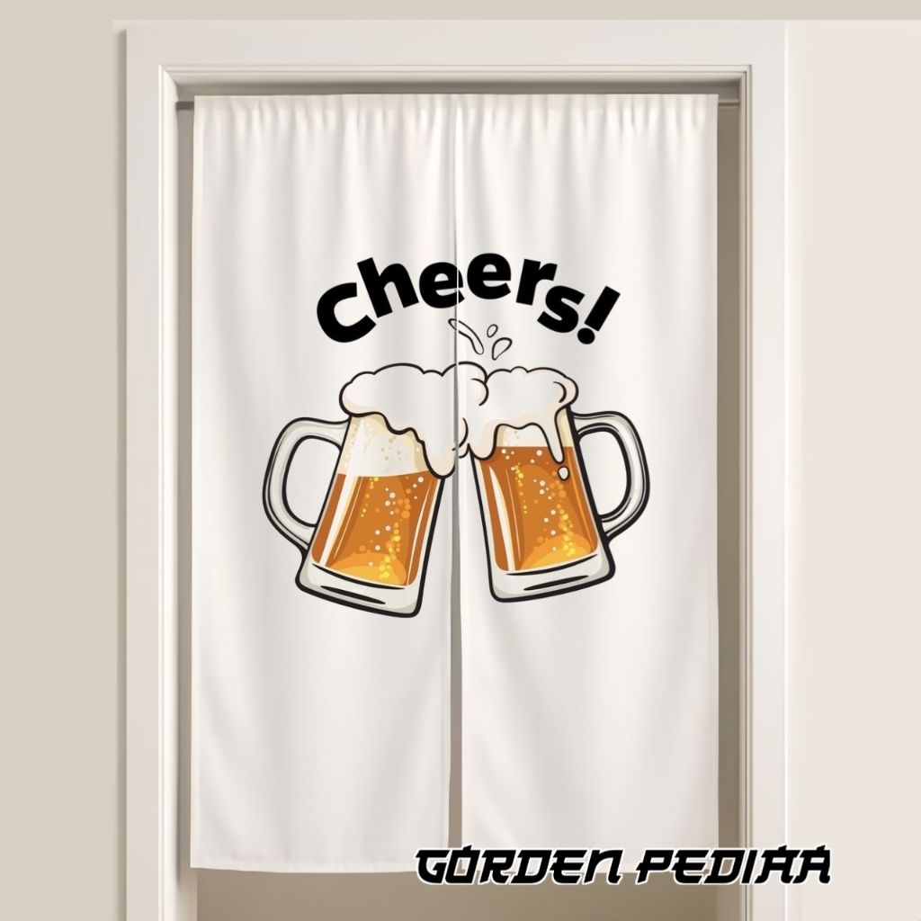 Tirai Jepang/Tirai Pembatas/Sekat Ruangan Costum Desain Dan Logo Untuk Segala Jenis Kedai