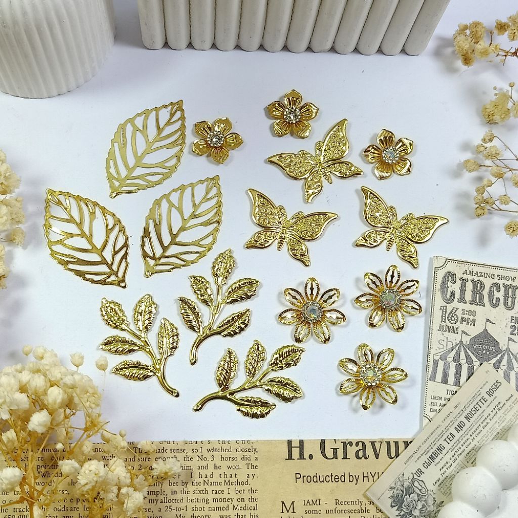 Lempengan Emas lempengan daun hiasan mahar bahan mahar