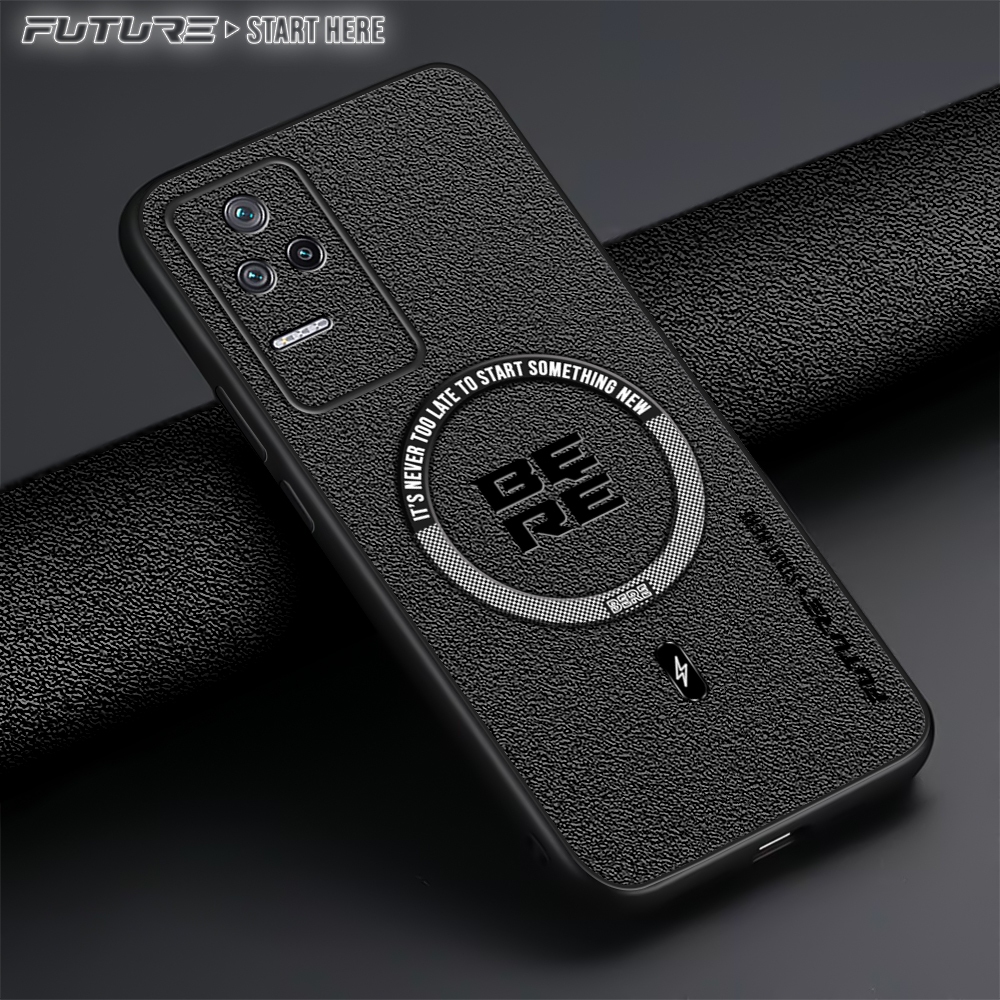 Case Poco F4 5G Softcase Terbaru Luxury Magsafe Leather Magnetic Casing