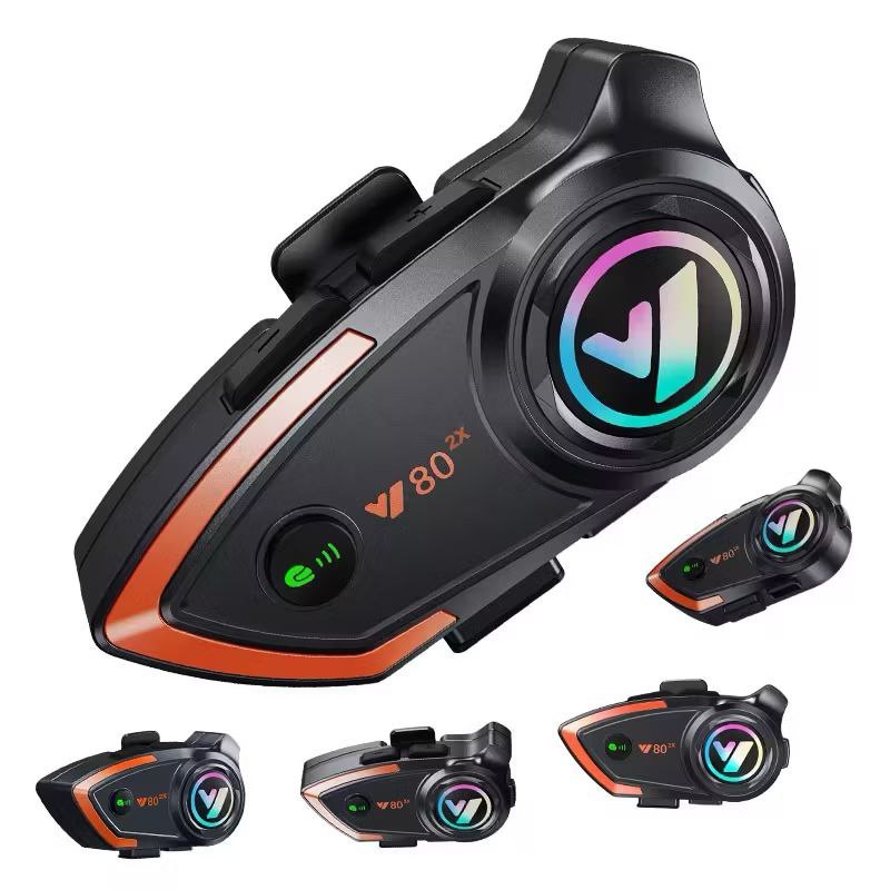 INTERCOM Y80 2X HEADSET HELM BLUETOOTH 5.3 MUSIC SHARE WATER RESISNTANT IPX67 PAIRING 2 WAY ALL TYPE