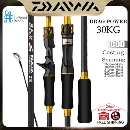 DAIWA rod ​165CM/180CM/210CMCasting Fishing Rod Max Drag 30kg Fishing Tackle Outdoor Baitcasting Fis