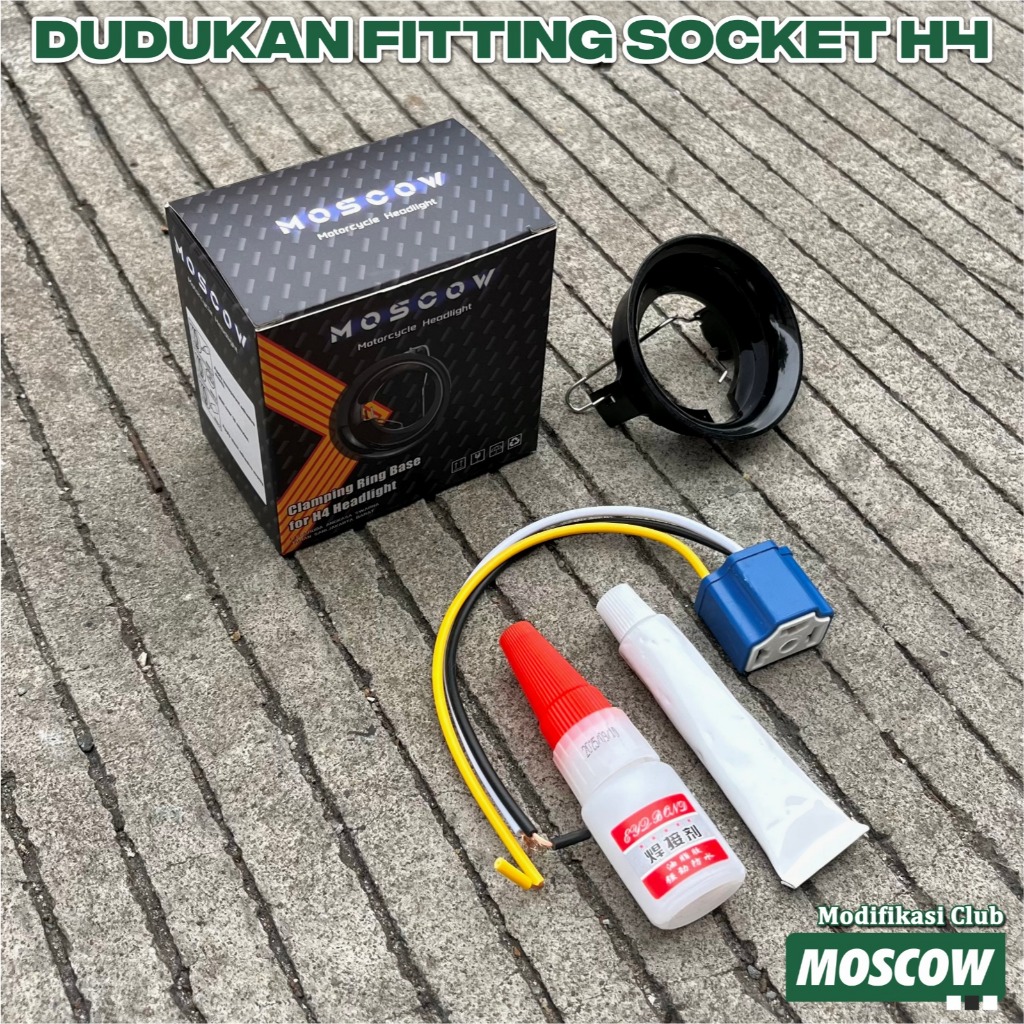 Dudukan lampu H4 fitting fiting lampu H4 untuk merubah dudukan H5 H6 menjadi Dudukan H4 universal se