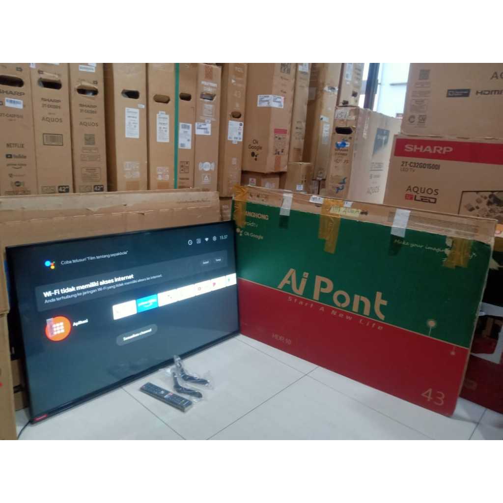 TV LED Changhong 43IN FHD ANDROID TV Bisa Youtube Digital TV Kondisi bekas pemakaian 4892F