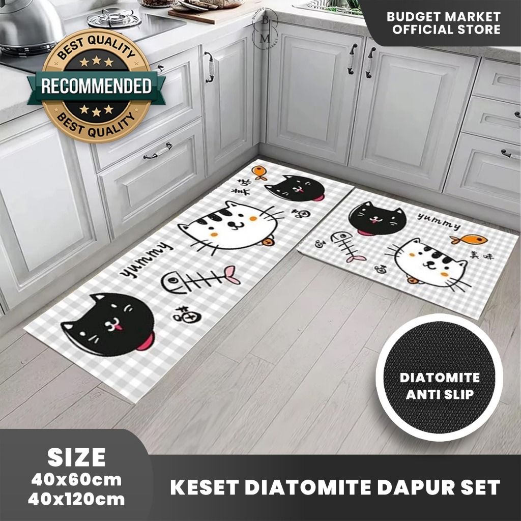 MR MAT Keset Dapur Diatomite Original 2in1 Anti Slip Kitchen Floor Mat Set 40x60cm & 40x120cm