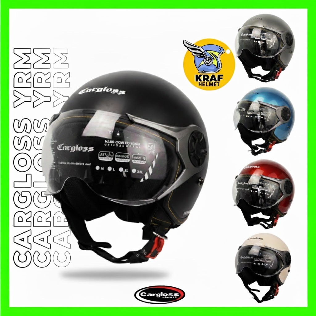 Helm Cargloss YRM Original SNI - Helm Retro Dewasa Half Face
