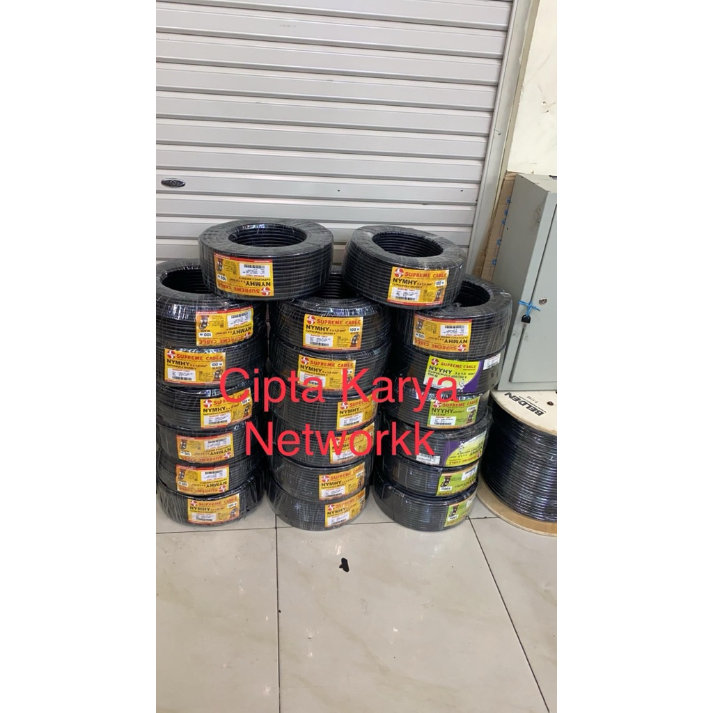 Kabel Supreme NYMHY 3x1,5 mm / Supreme NYYHY 3x1.5 mm Serabut Hitam / NYYHY 3x1.5mm 3x1,5mm Supreme 