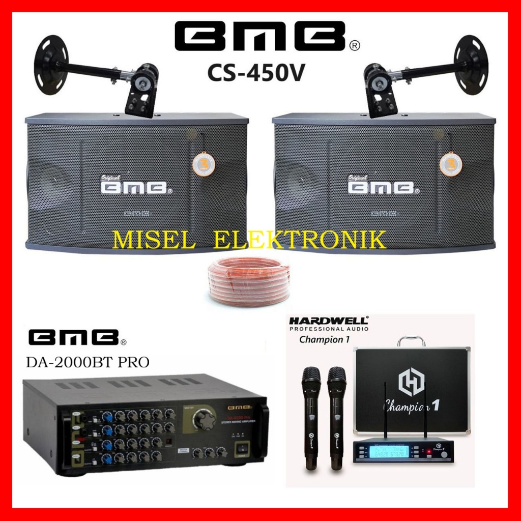 Paket Karaoke Rumahan Speaker Pasif 10 Inch BMB Amplifier BMB DA 2000 BT PRO
