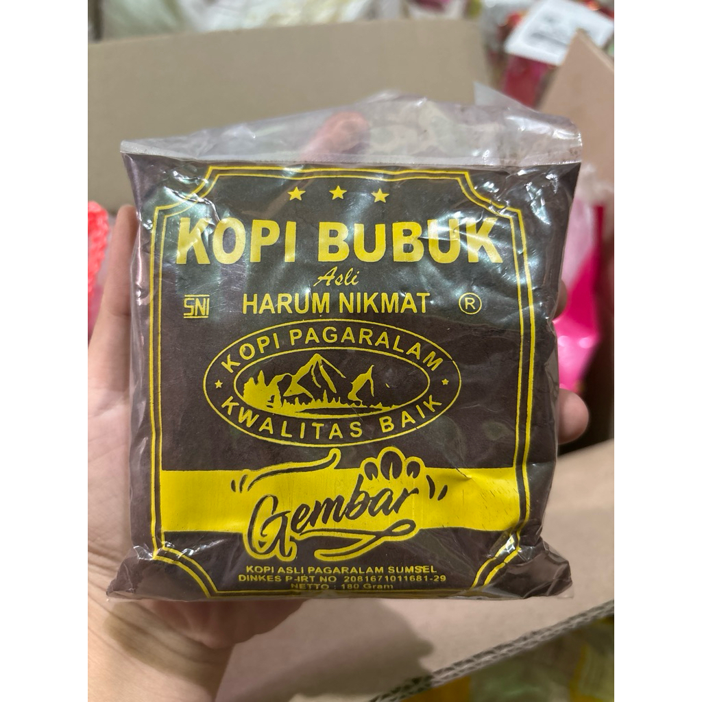 kopi hitam bubuk gembar asli pagar alam 180gr