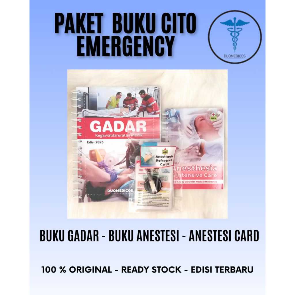 Best Seller | Paket Buku Cito Emergency | Buku Gawat Darurat + Anestesi + Anestesi Card