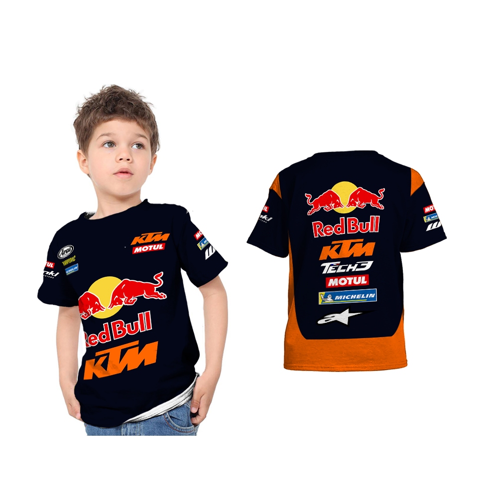 Baju Kaos Jersey Anak RED BULL KTM FACTORY RACING 2025 MotoGP Motor Balap Custom Full Printing