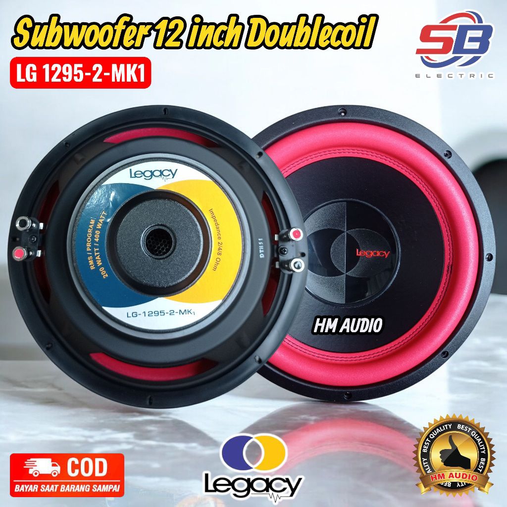 Speaker Subwoofer 12 inch Legacy 1295-2-mk1 Doublecoil Original