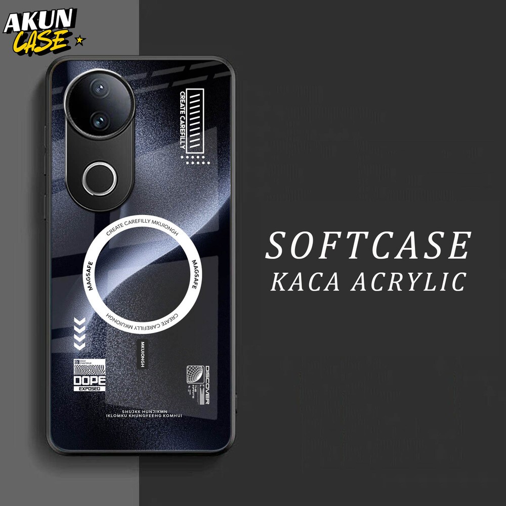 (B163) Softcase Kaca Acrilik For VIVO V50  - Case Murah dan Berkualitas VIVO V50 - AkunCase