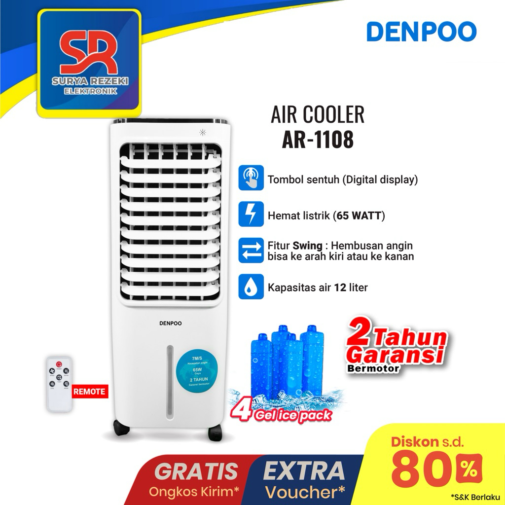 Denpoo Air Cooler Penyejuk Ruangan AR 1108