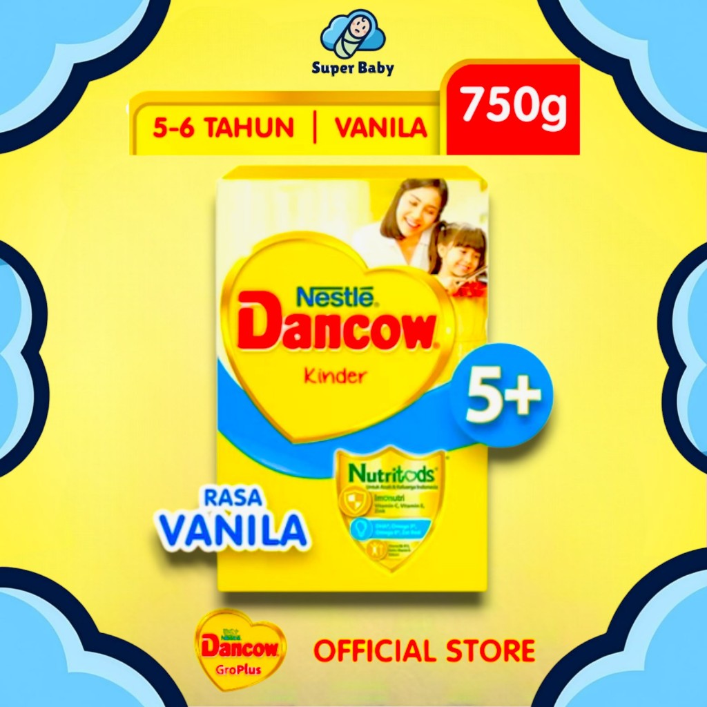 SUSU PERTUMBUHAN DANCOW 5+ NUTRITODS RASA VANILA COKELAT MADU 750g & 1000g