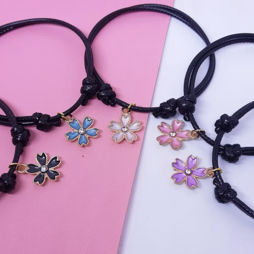 Gelang Couple Aesthetic Korea Pasangan Bestie Pacar Persahabatan Bunga Sakura
