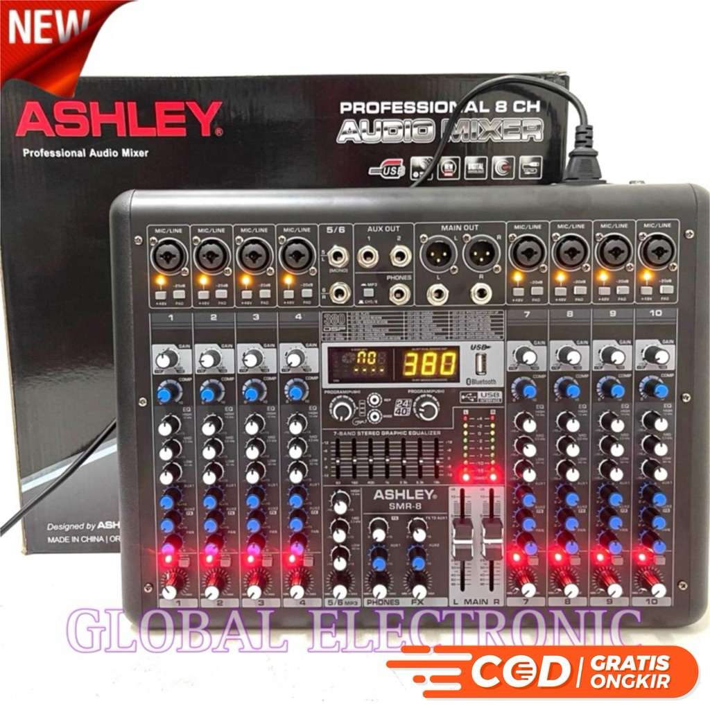 Promo Audio Promo Audio Mixer Ashley SMR 8 Original 8 Channel Original Ashley Bluetooth smr8