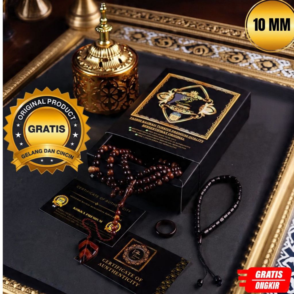 Tasbih Kokka 10 MM Asli Premium Tasbih Kokka Murah Tasbih Kokka Turki Tasbih Kokka Bersertifikat Tas