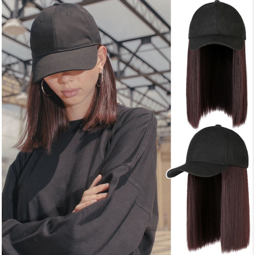 WIG TOPI BASEBALL RAMBUT PENDEK WIG TOPI BASEBALL WANITA WIG TOPI KEKINIAN WIG TOPI TRENDY FASHION W