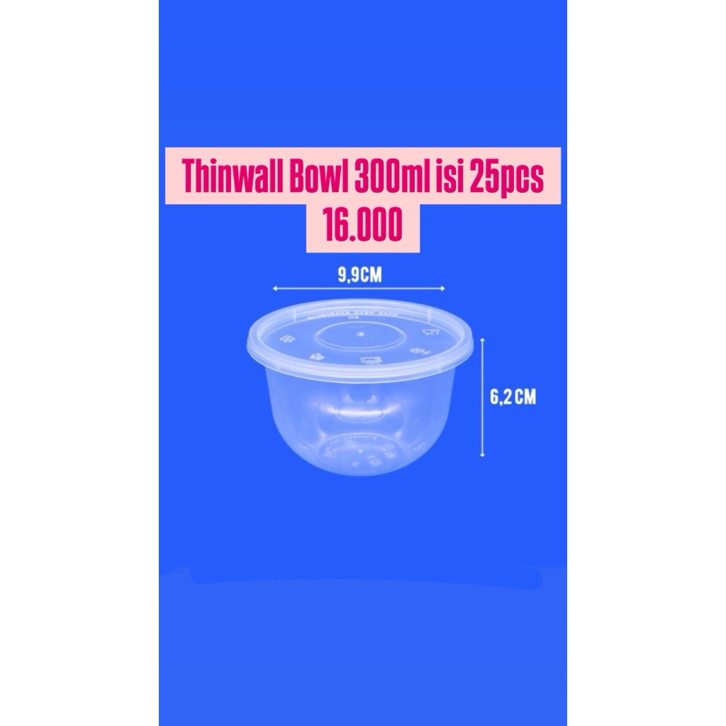 Thinwall Bowl 300ml - Thinwall Persegi Panjang 500ml
