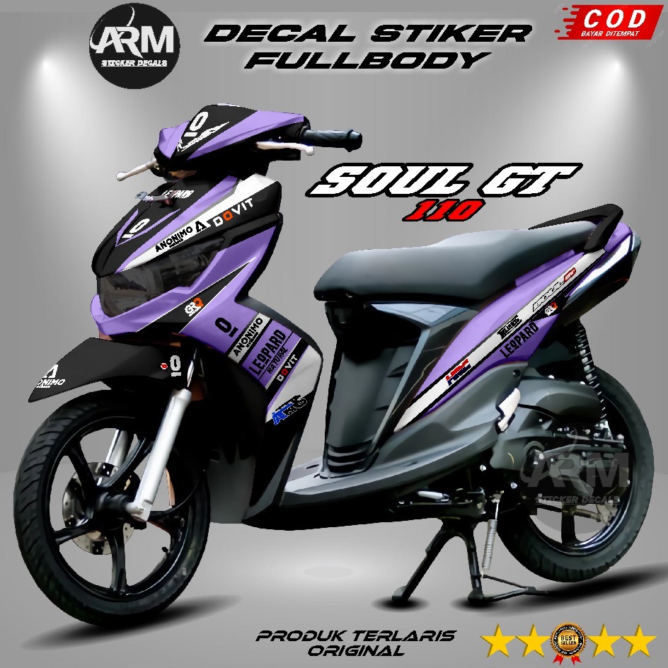 Decal Variasi Soul GT 110 Fullbody / Stiker Soul GT 110 Motif Leopard