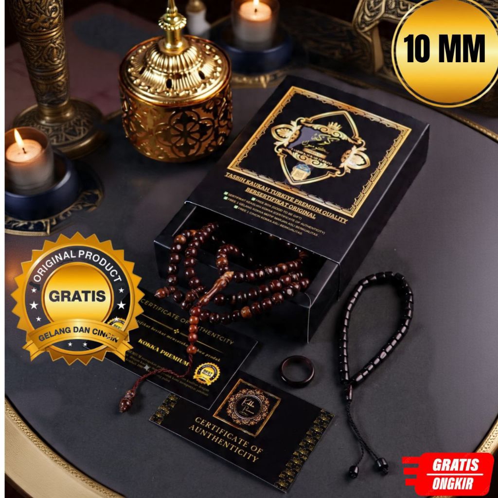 Tasbih Kokka 10 MM Asli Premium Tasbih Kokka Murah Tasbih Kokka Turki Tasbih Kokka Bersertifikat Tas