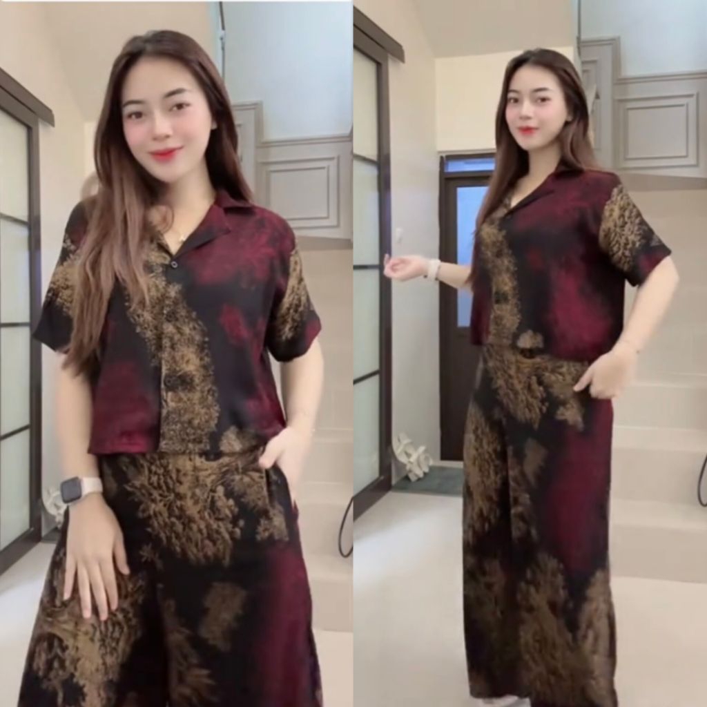 ONESET RIVCO/ONESET CROP/SETELAN BAJU TIDUR/ONESET PIYAMA RAYON/ONESET CP CROP/SETELAN KULOT PENDEK