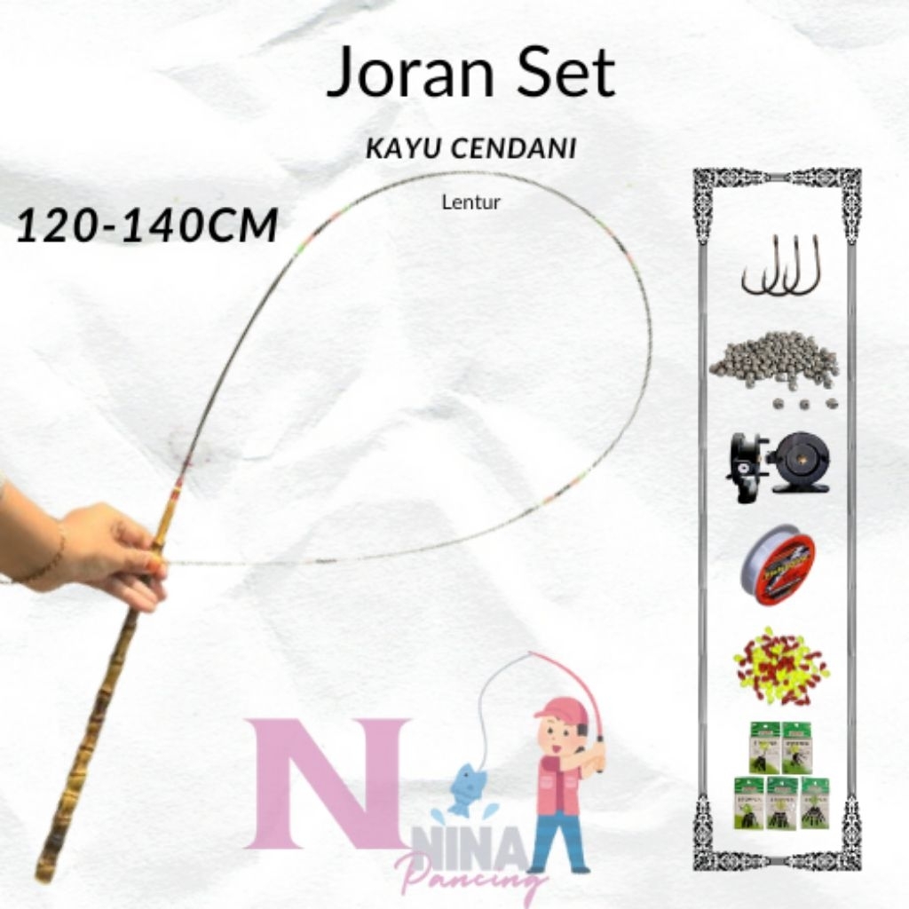 Joran Wader super lentur bambu cendani 120-140cm satu set