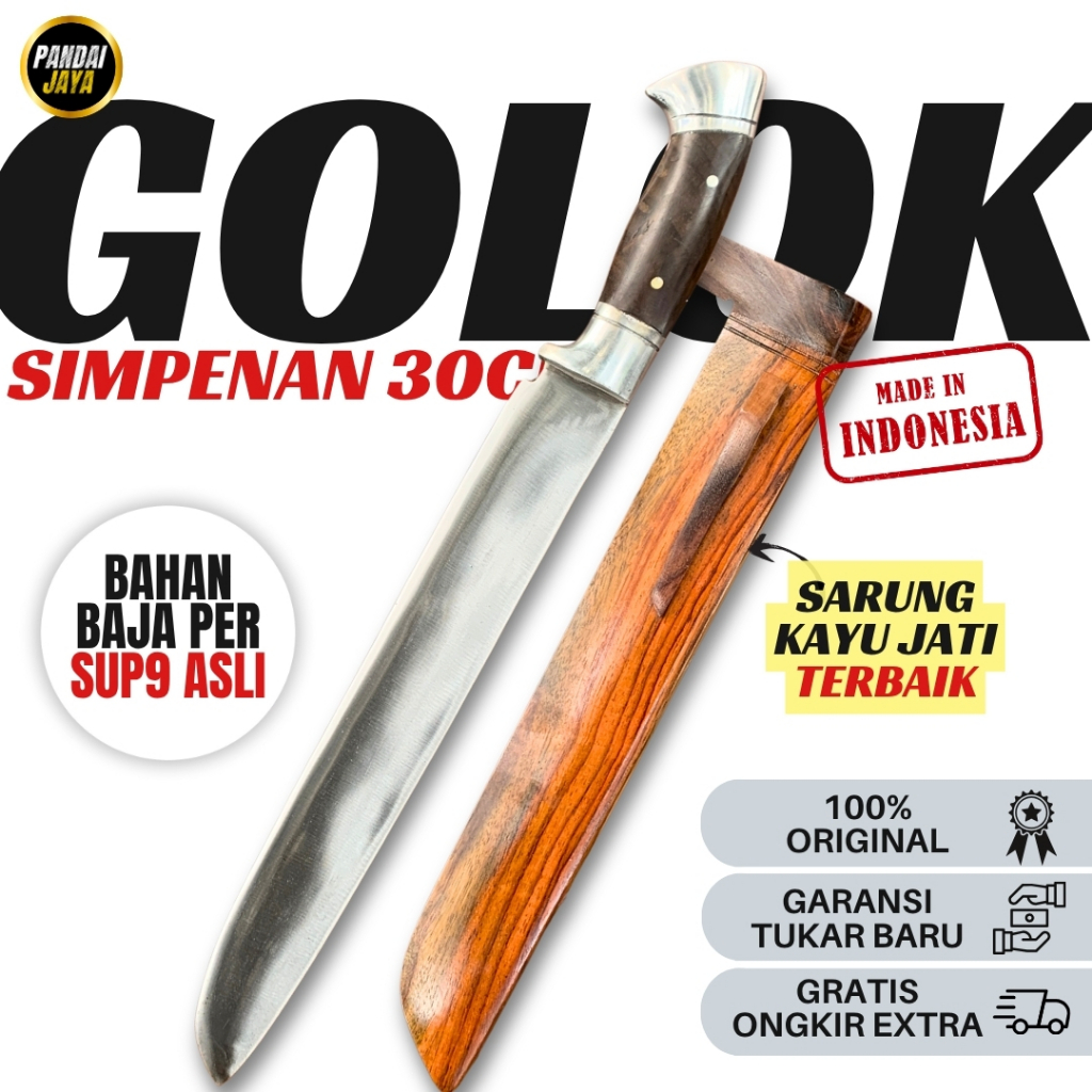 Golok Kebun Asli Baja Per | Perkakas Kebun Potong Kayu Bambu > Pisau Kebun