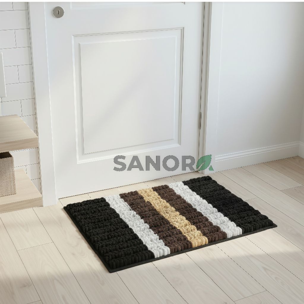 SANORA Keset Kaki Kain Perca Kamar Mandi Super Tebal dan Serap Air Keset Kain Perca Panjang untuk Ru