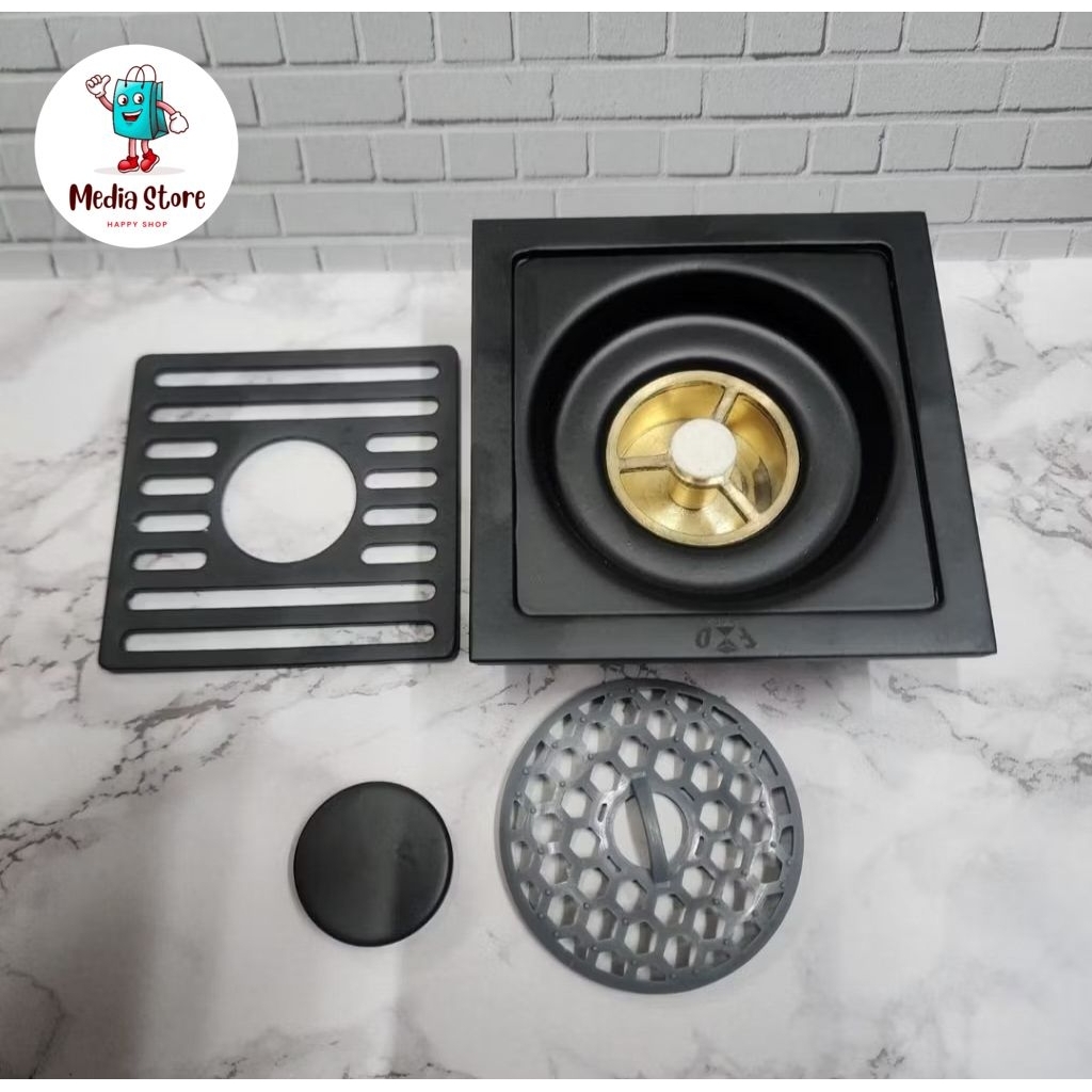 Floor drain mesin cuci anti bau kuningan/Floor Drain Kuningan Tebal Hiam /Saringan Got Anti Bau