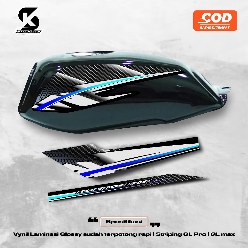 STRIPING STIKER LIS VARIASI MOTOR HONDA GL MAX GL PRO NEO TECH 52