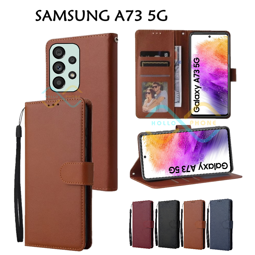 Flip Case Samsung A73 5G Dompet Wallet Leather Case Premium Casing Hp Samsung A73 5G