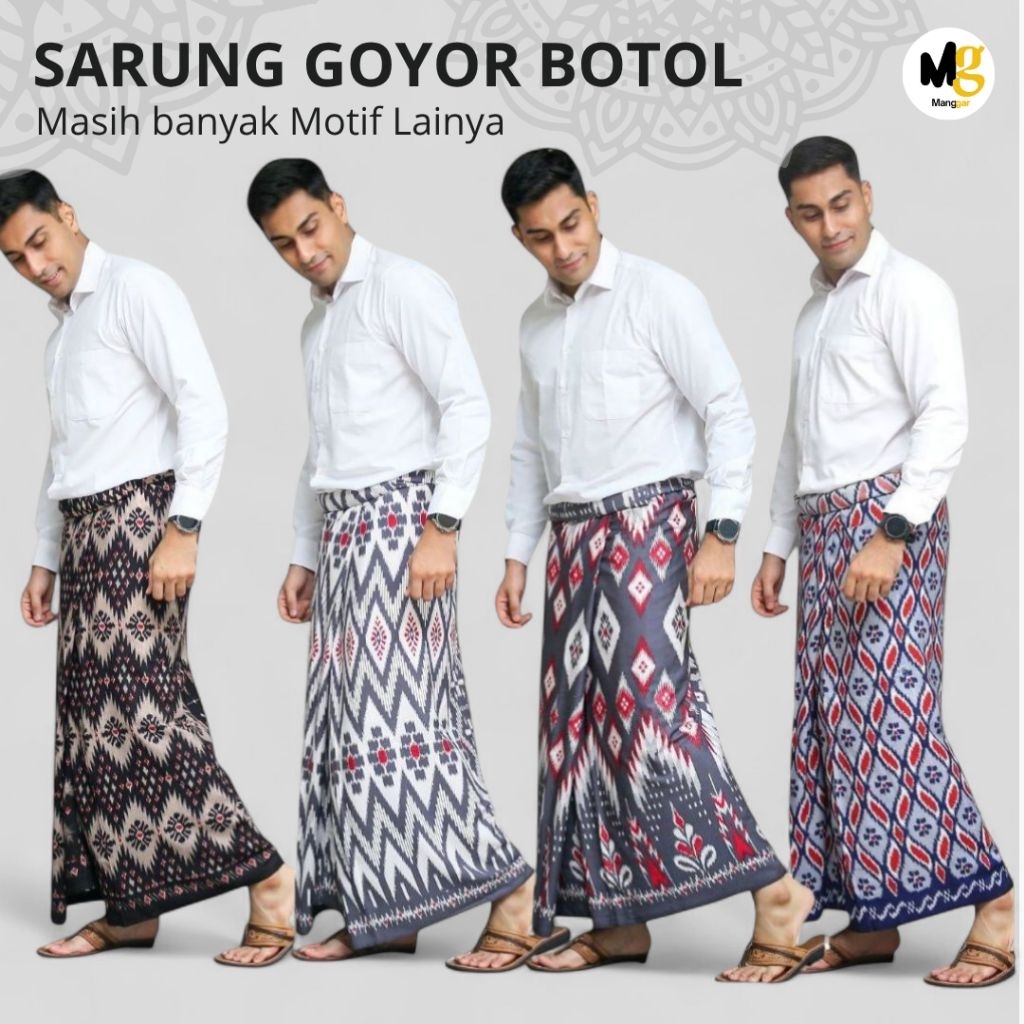 Sarung Goyor Botol Premium Bandaria Black Series motif 32 Nyaman Mewah Muslim Santri Lembut / Sarung