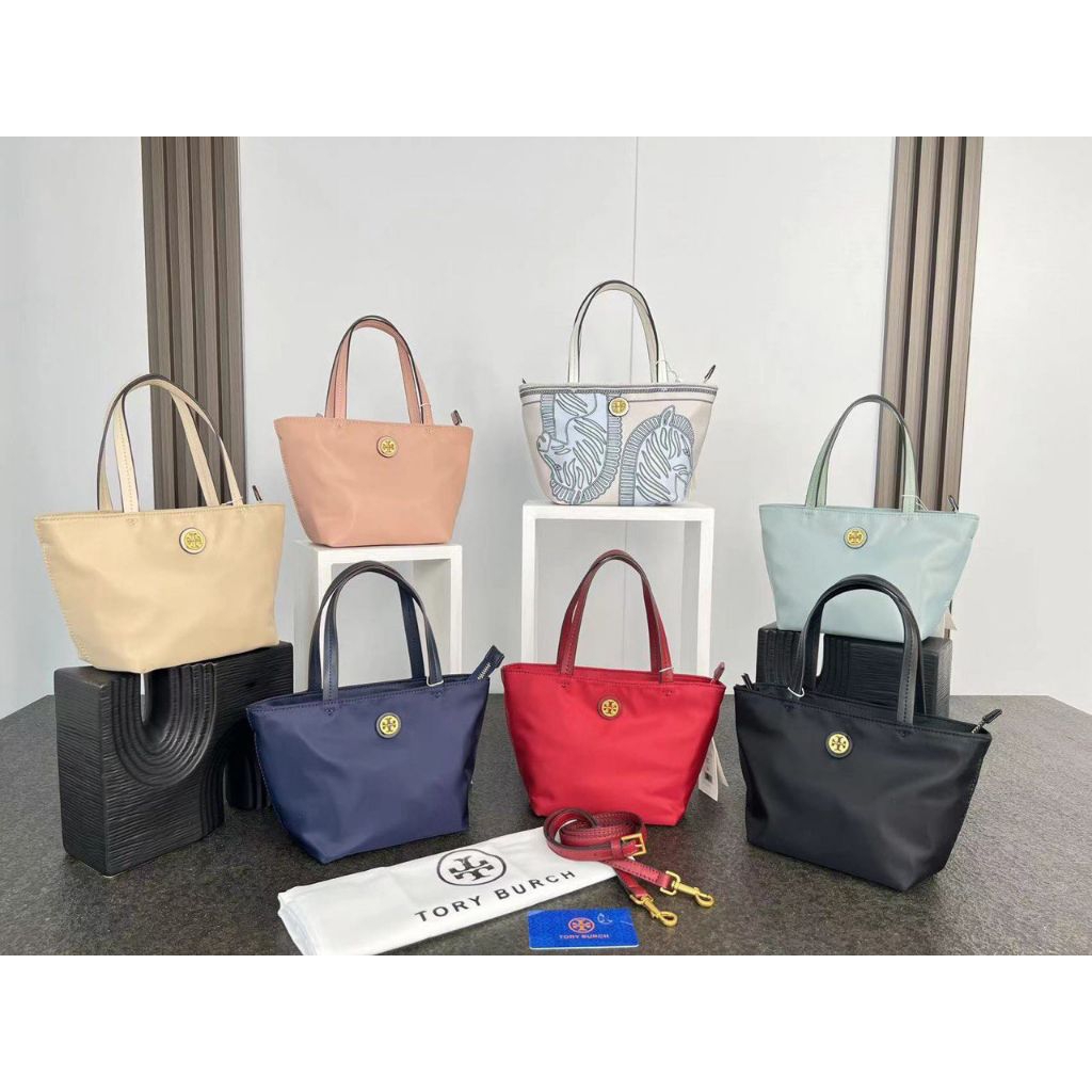 Cherrybag Store II Tory burch TB Tote bag With Slingbag Nylon tebal Uk15cm lebar atas24cm Jahitan Ra