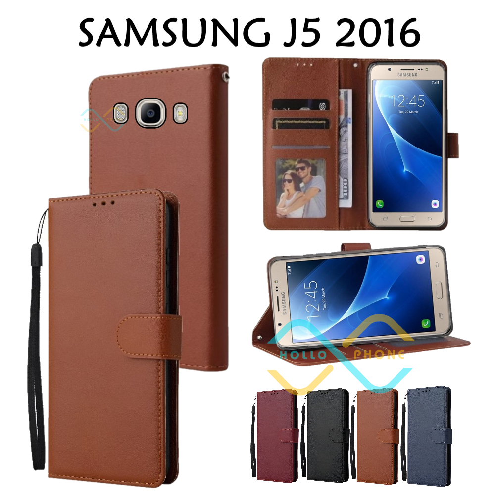 Flip Case Samsung J5 2016 Dompet Wallet Leather Case Premium Casing Hp Samsung J5 2016