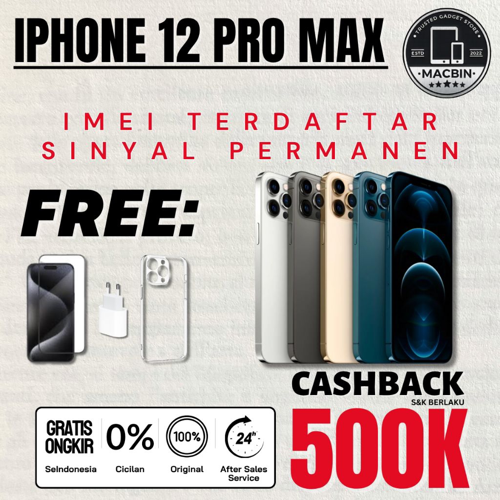 iPhone 12 Pro Max 128GB 256GB 512GB Second iBox Fullset ALL Operator