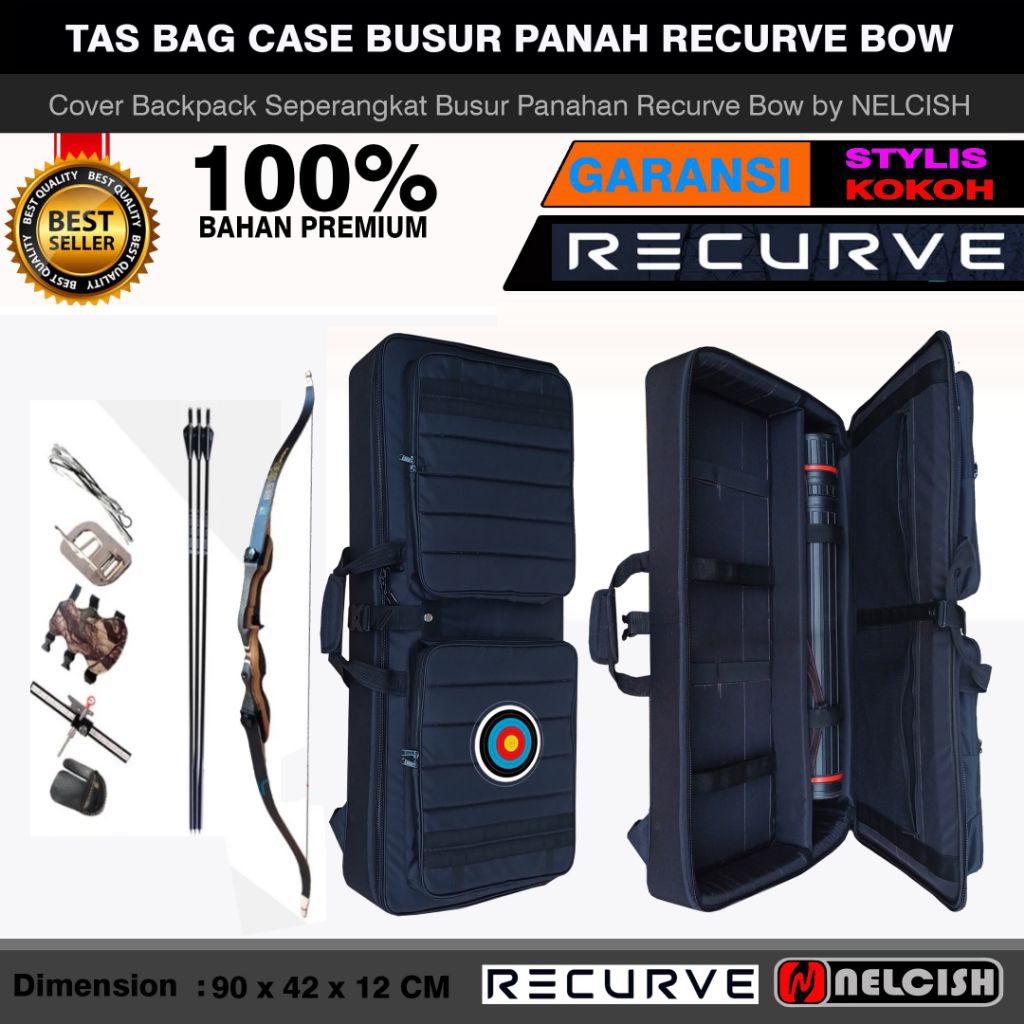 Tas Softcase Busur Panah Recurve Bow Backpack Ransel Seperangkat Panahan Recurve Bow Archery by NELC