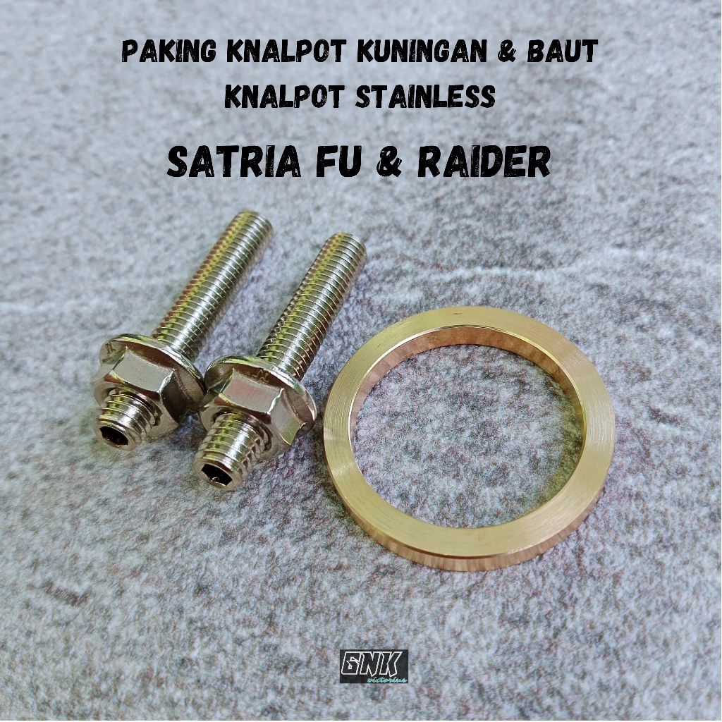 Paking Knalpot Satria Fu Bahan Kuningan Padat dan Baut Tanam Knalpot Satria Fu Stainless Steel 304 P