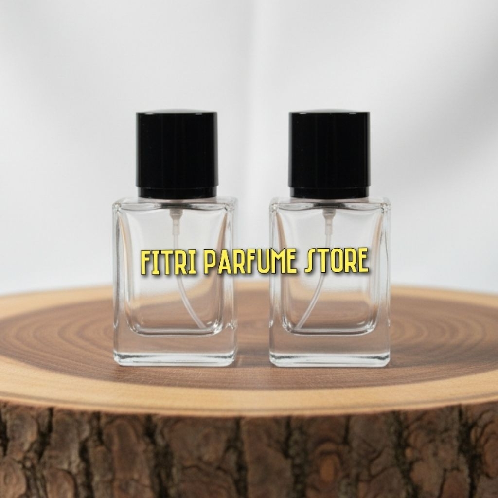 Botol parfum easy press semprot spray kaca kotak 30ml (PW30)