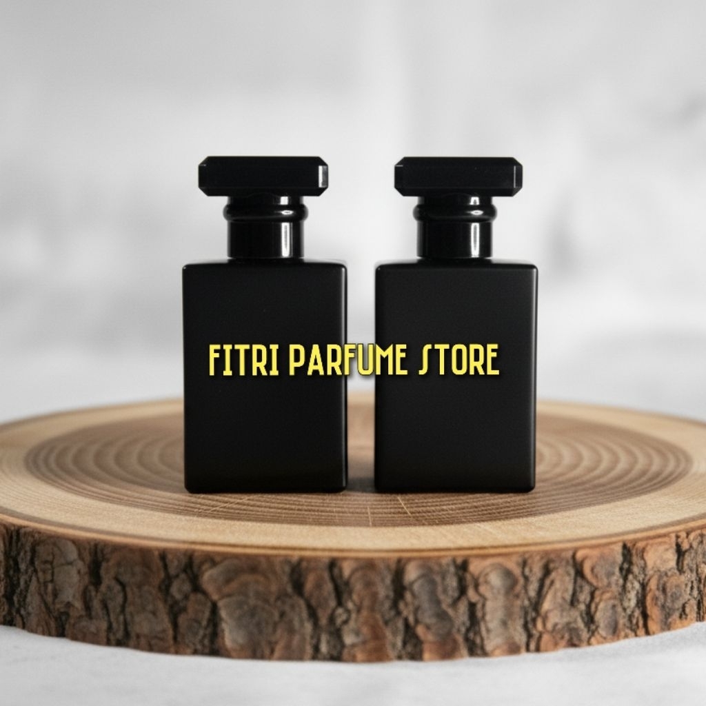 Botol parfum semprot spray kaca hitam 30ml (CNLBLACK30)