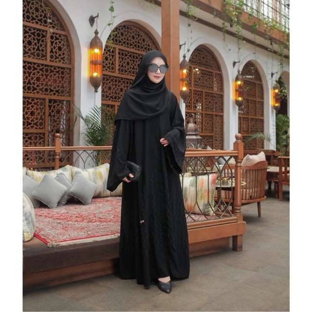 AROOFA Abaya by all_busyra Material arabian Jetblack