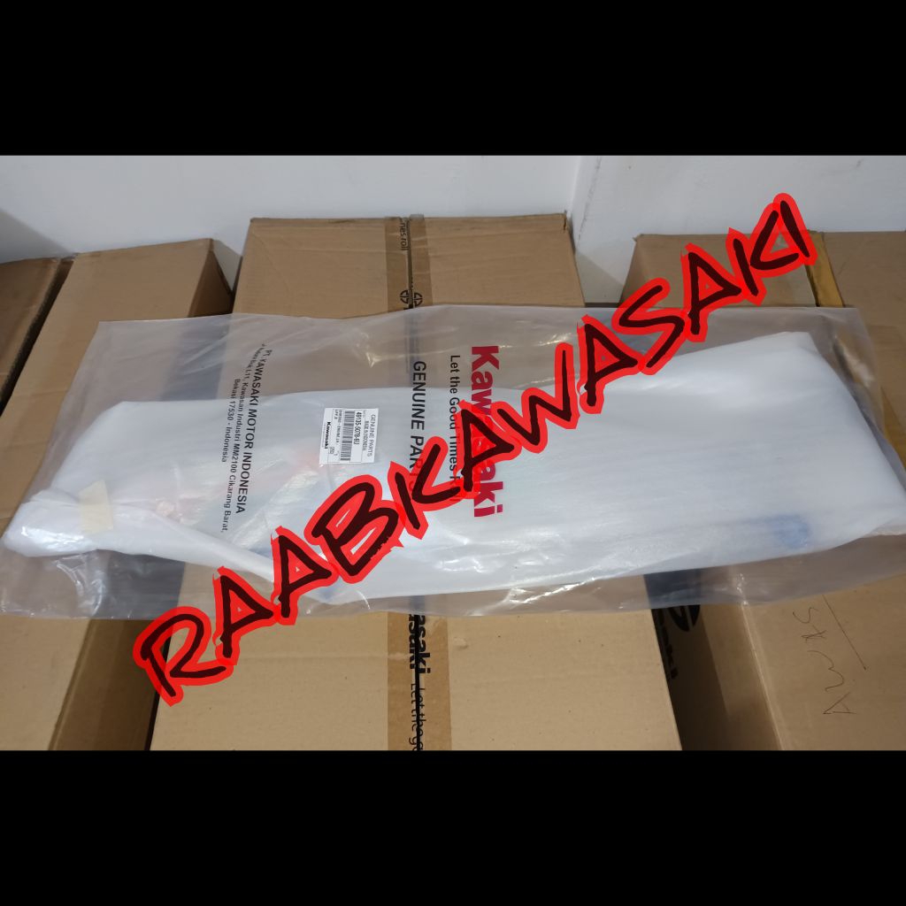 cover sayap tangki panjang biru stiker extreme orange kiri klx 150 bf extreme original kawasaki