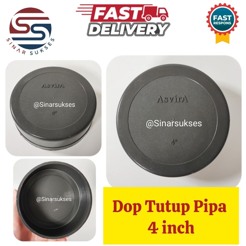 Dop Tutup Pipa 4 inch/ DOP PVC 4"/ Tutup Pipa 4 inch/ Dop 4 inch Asvira