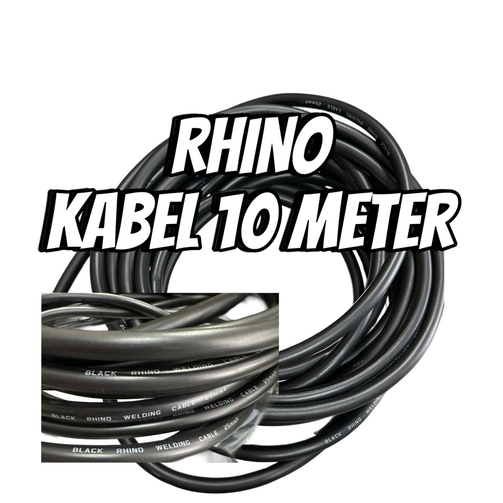 Kabel las rhino 10 meter 25 mm kabel trafo las 200a 450 - 900 watt kabel las