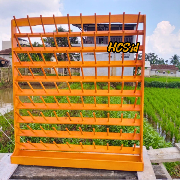 Rak Benang obras 90 Stik Kapasitas Benang Besar 3000 dan 5000 Yard | Rak Benang Kayu