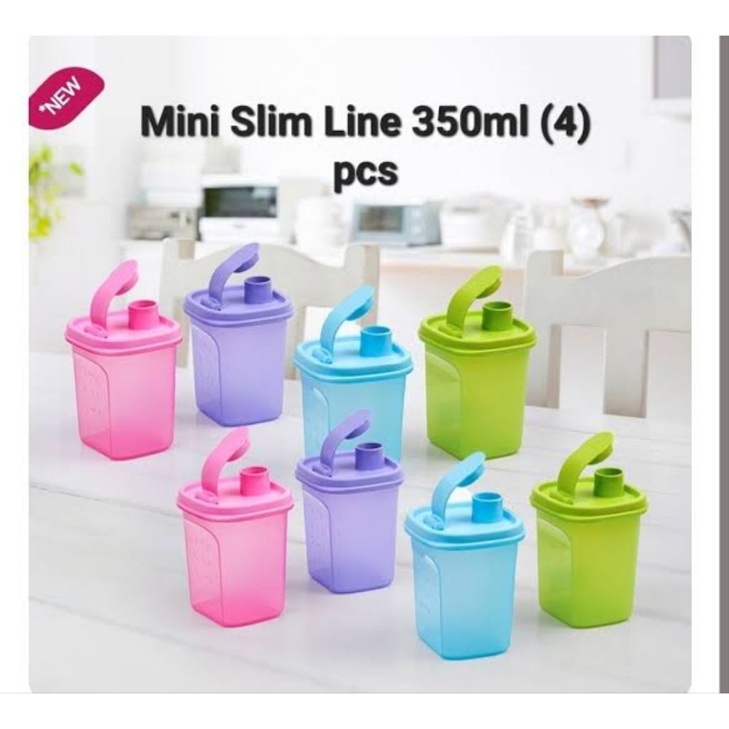 Tupperware mini slim Line (empat warna)350 ml