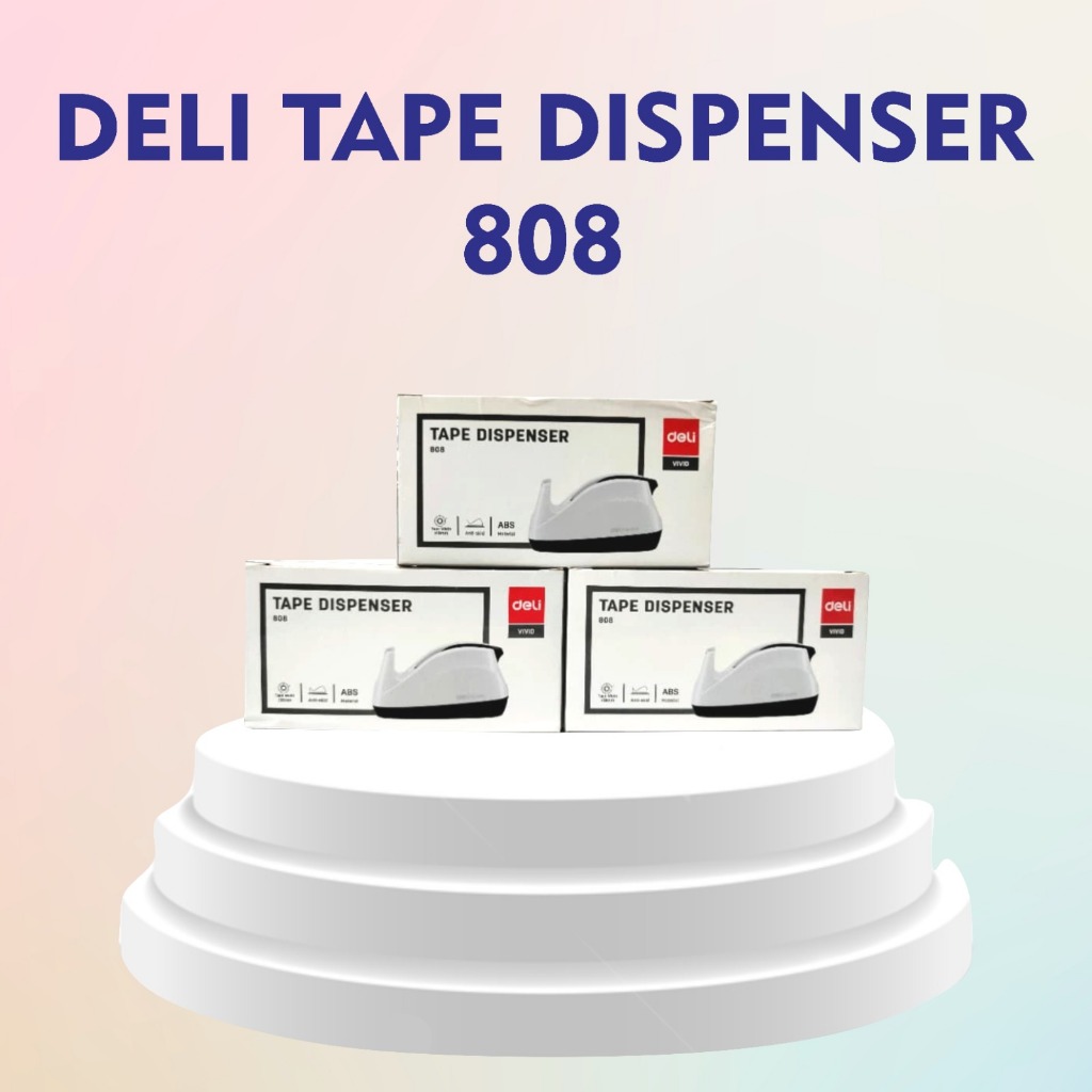 DELI DISPENSER TAPE ISOLASI KECIL 808/810/814/814A/Alat Pemotong Isolasi Tape Dispenser DELI