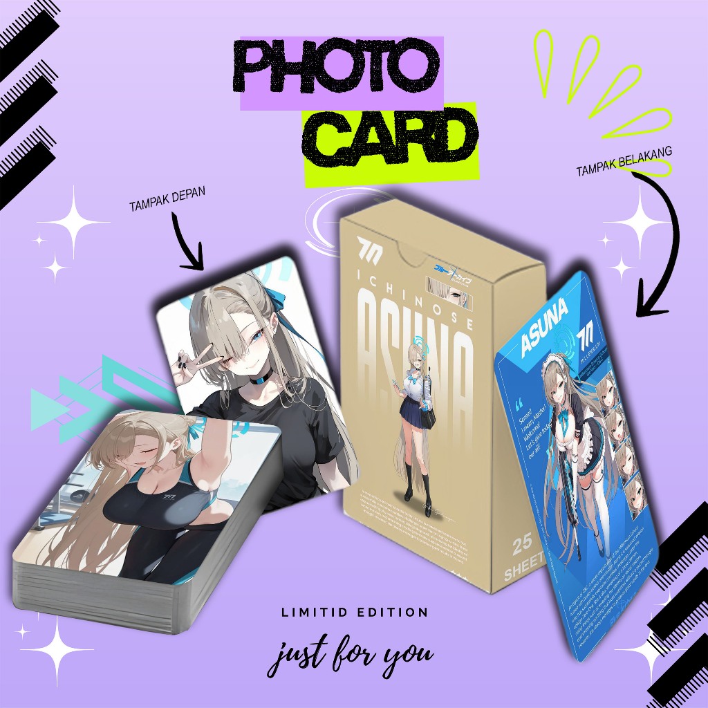 PHOTOCARD SET ASUNA ICHINOSE BLUE ARCHIVE PREMIUM 25 SHEET FREE BOX