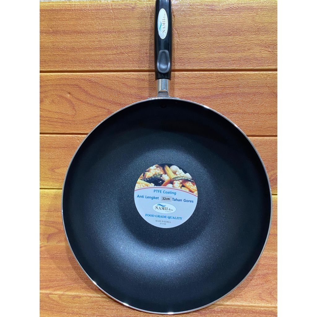 Wok Pan Marble Namii / Wokpan Bagus Murah / Wok Pan Viral Original / Kuali Masak Anti Lengket / Top 