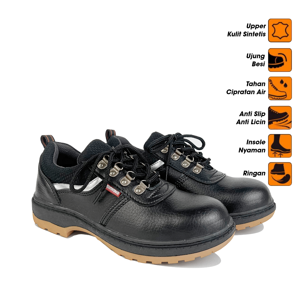 Rexwing-Sepatu Safety Pria Sepatu Kerja Lapangan Ujung Besi Outdoor Shoes Original Brand